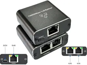 1000 Mbit/S RJ45-Ethernet 1 to 2 Splitter Adapter, 2 Ports