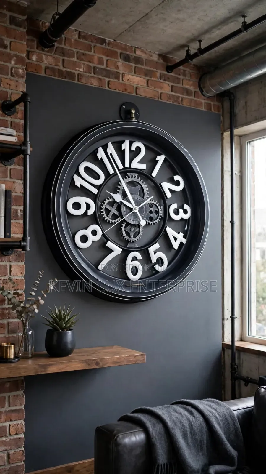 Industrial Vintage Gear Wall Clock.