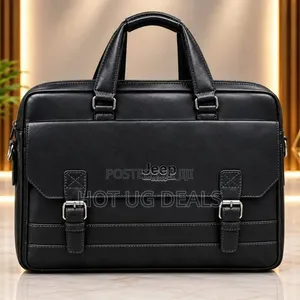 JEEP BULUO Men's Leather Briefcase | 14" Laptop Bag & Messenger Bag