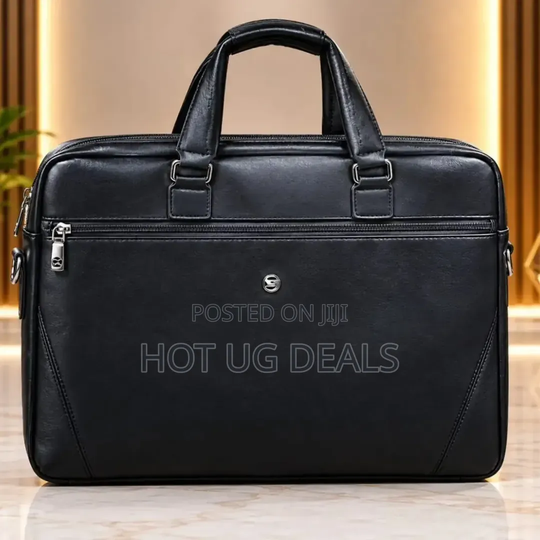 JEEP BULUO Men's Leather Briefcase | 14" Laptop Bag & Messenger Bag
