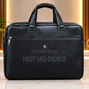 JEEP BULUO Men's Leather Briefcase | 14" Laptop Bag & Messenger Bag