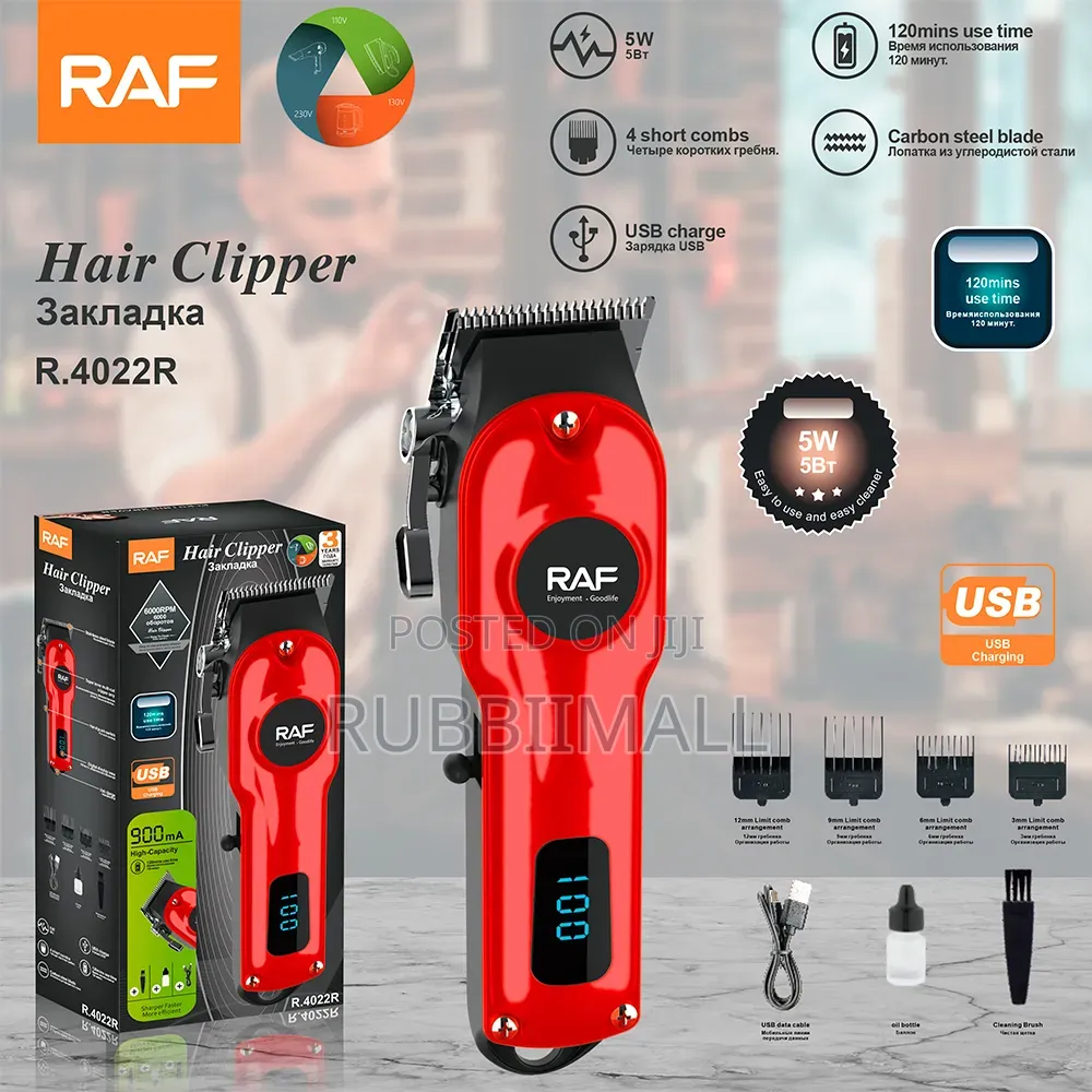 RAF R.4022R Rechargeable Electric Hair Clipper and Grooming Kit.