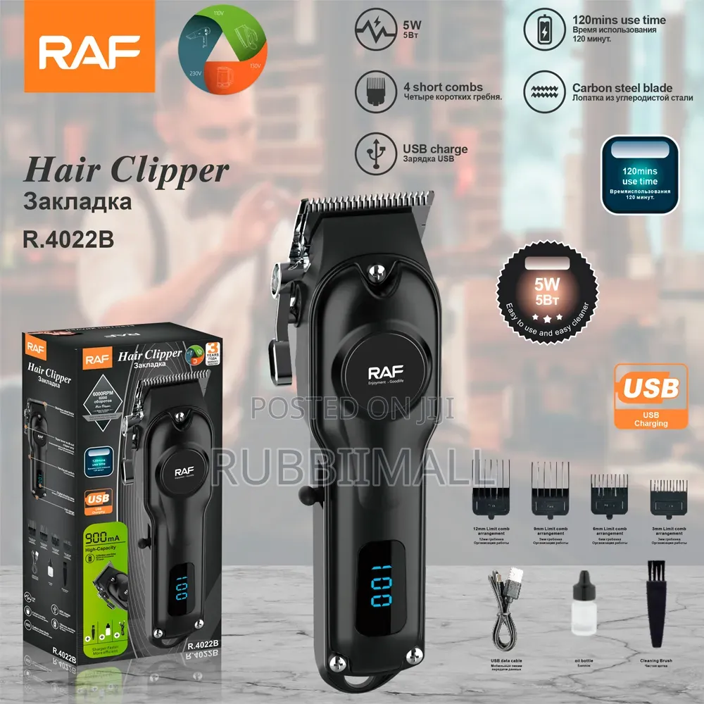 RAF R.4022B Rechargeable Electric Hair Clipper and Grooming Kit.