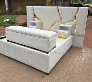 6x6 Beds With Bedsides in White Color