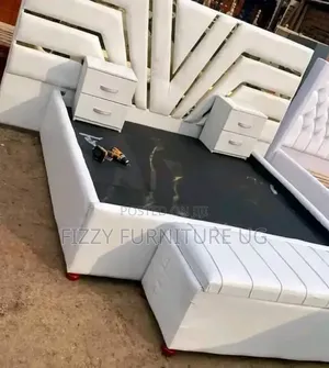6x6 Beds With Bedsides in White Color