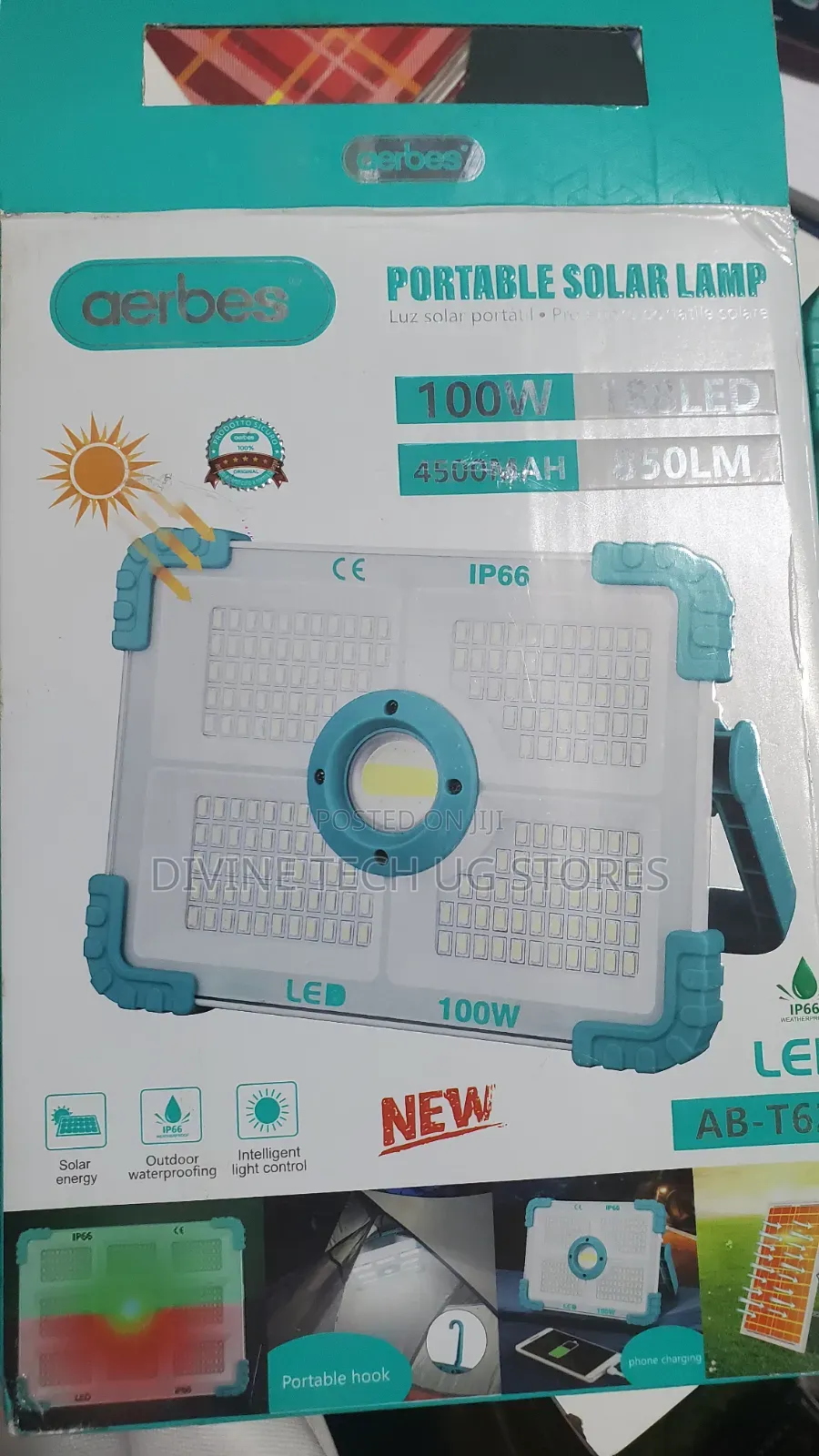 Projection Solar Rechargeable Flood Lights 100w