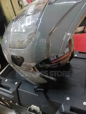 Dual-Visor Motorcycle Helmet in Grey or Silver,