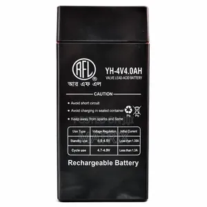 4V 4.0Ah Rechargeable Battery Sealed Lead-Acid (VRLA)