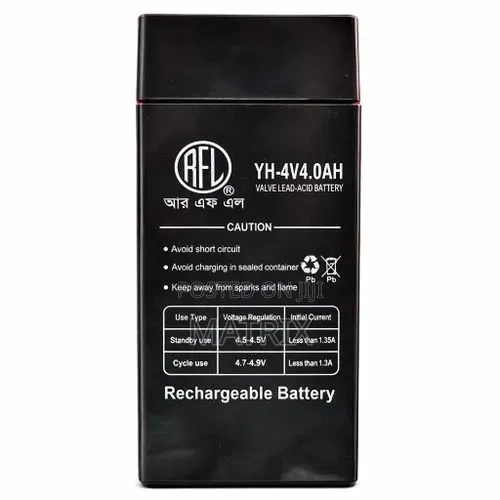 4V 4.0Ah Rechargeable Battery Sealed Lead-Acid (VRLA)