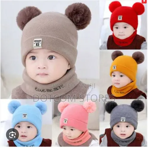 2-Piece Winter Knit Beanie and Matching Neck Warmer Set