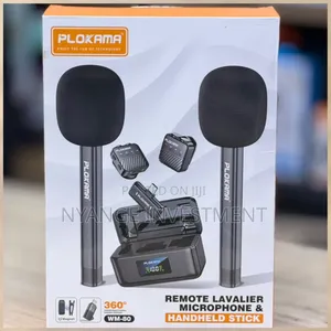 Plokama WM80 Wireless Lavalier Microphone and Handheld Stick Set