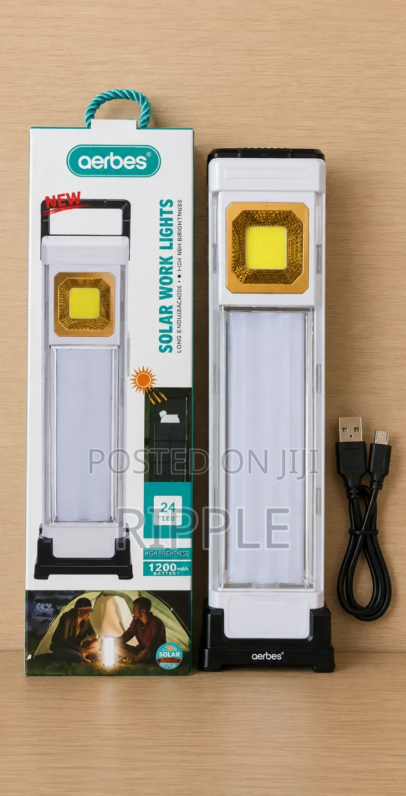24 LED Solar Rechargeable Work Light – Portable Emergency Lamp