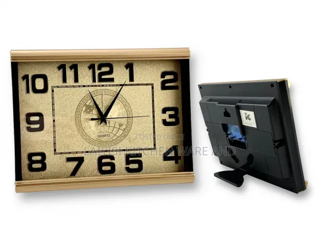 Medium-Size Silent Non-Ticking Clock – Dual Desk and Wall-MountedClock