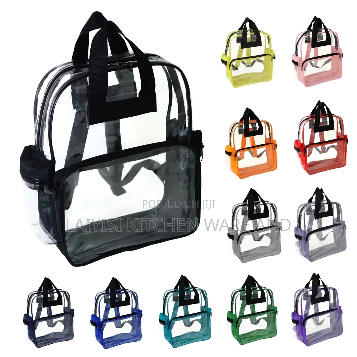 Transparent Clear Backpack in Multiple Colors