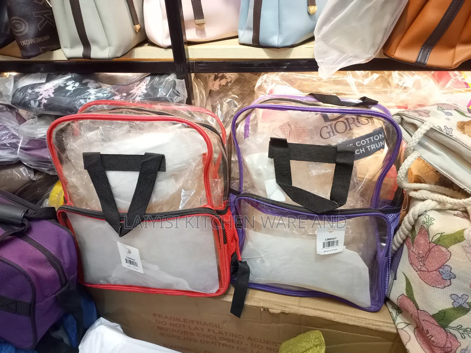 Transparent Clear Backpack in Multiple Colors