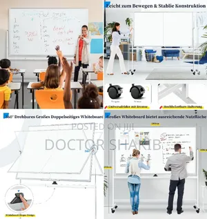 180 X 100 Cm Large Double Sided Magnetic Mobile White Board