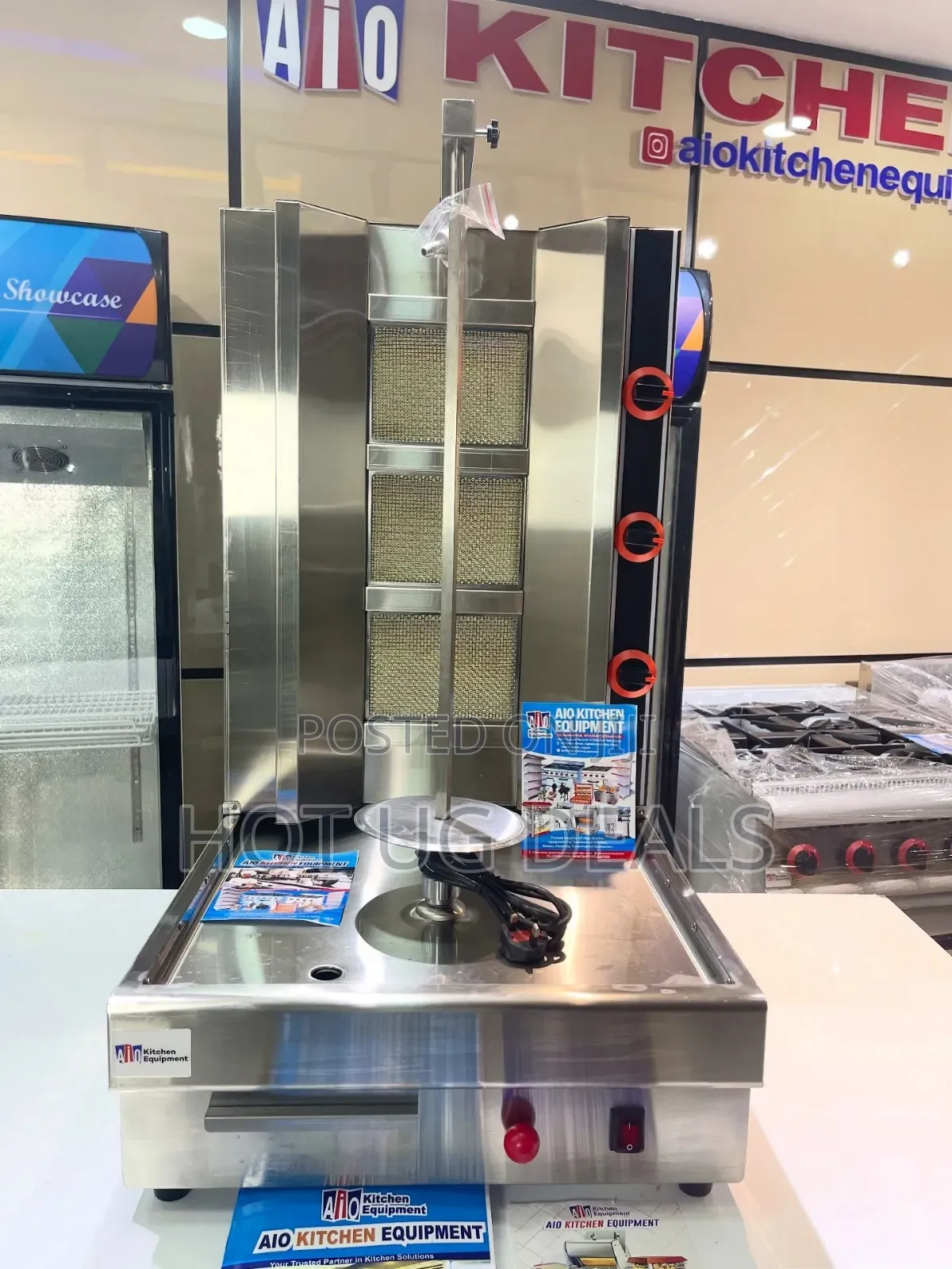 Commercial 3-Burner Gas Shawarma Machine – Stainless Steel Grill
