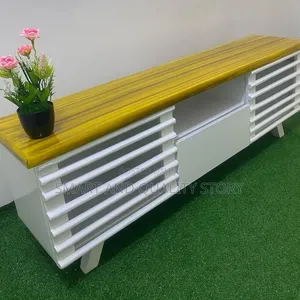 White Tvstand 6ft Wall Unit TV Stands Unit With Storage Brown