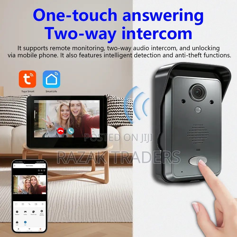 7-Inch Tuya Wireless Video Intercom With Anti-Tamper Alarm and PIR