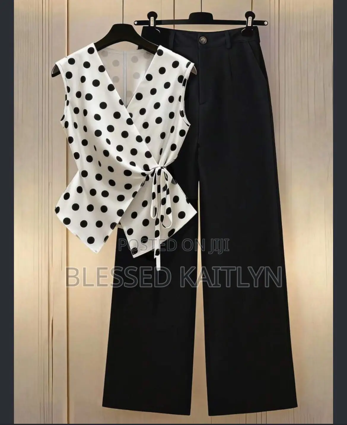 Black and White Polka Dot 2-Piece Set