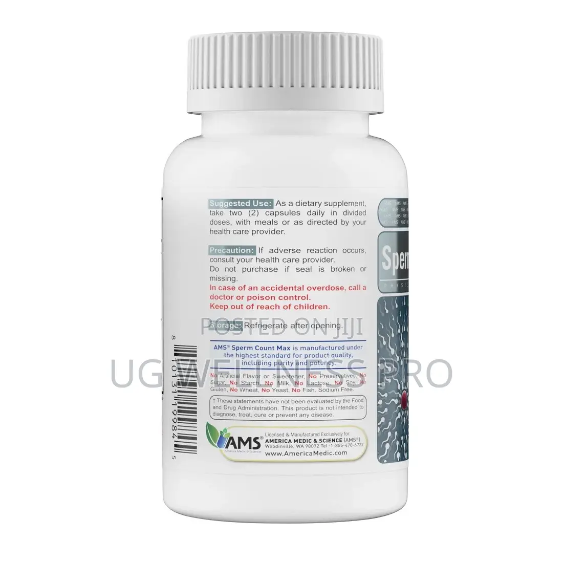 AMS Sperm Count Max Booster Formula 60 Veg Caps Male Health & Vitality