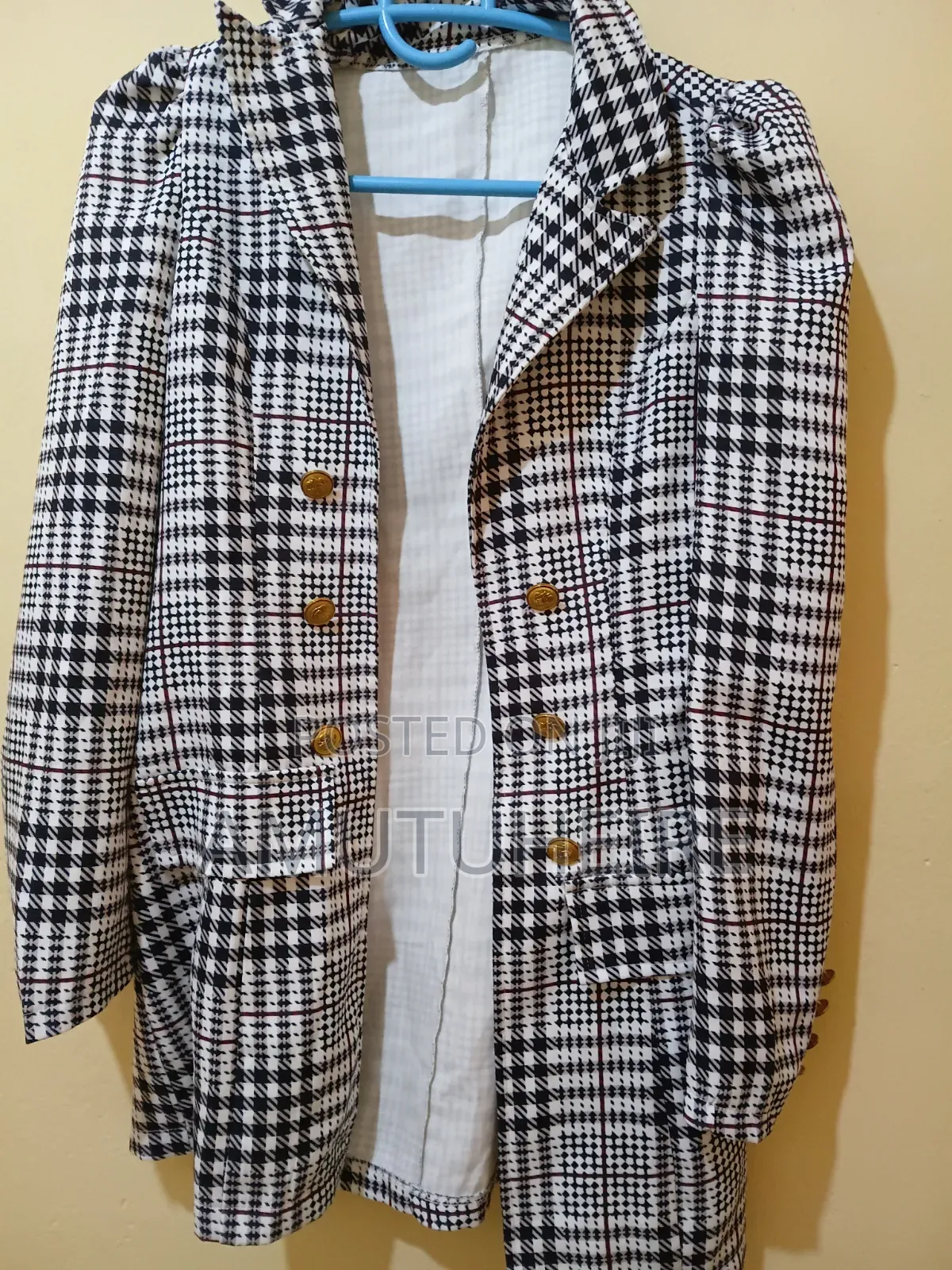 SHEIN Houndstooth Blazer + Skirt XS EU34 US2 Waist 24