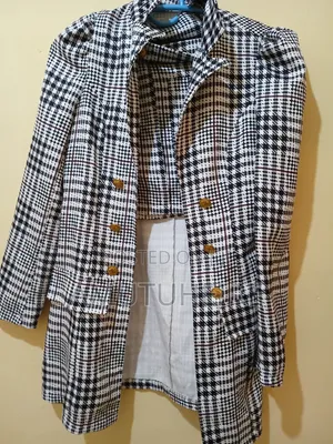 SHEIN Houndstooth Blazer + Skirt XS EU34 US2 Waist 24