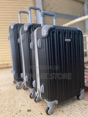 Geometric Black Luggage Set