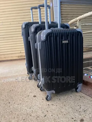 Geometric Black Luggage Set
