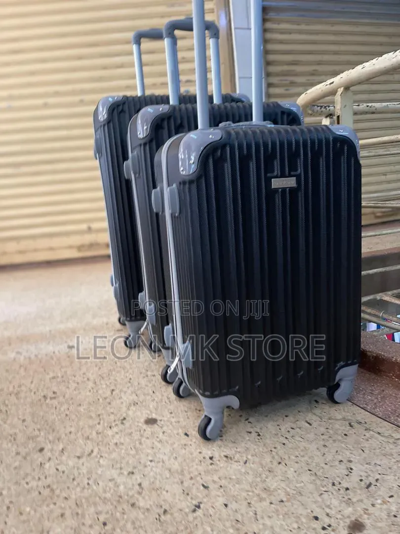 Geometric Black Luggage Set