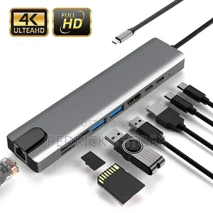 Professional 8-in-1 USB-C Hub Adapter – 4K HDMI & 100W PD