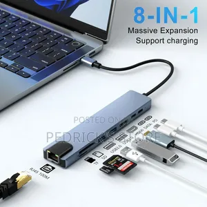 Premium 8-in-1 USB-C Hub Adapter – 4K HDMI & Fast Charging