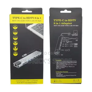 High-Speed 8-in-1 USB-C Hub Adapter – 4K HDMI & PD