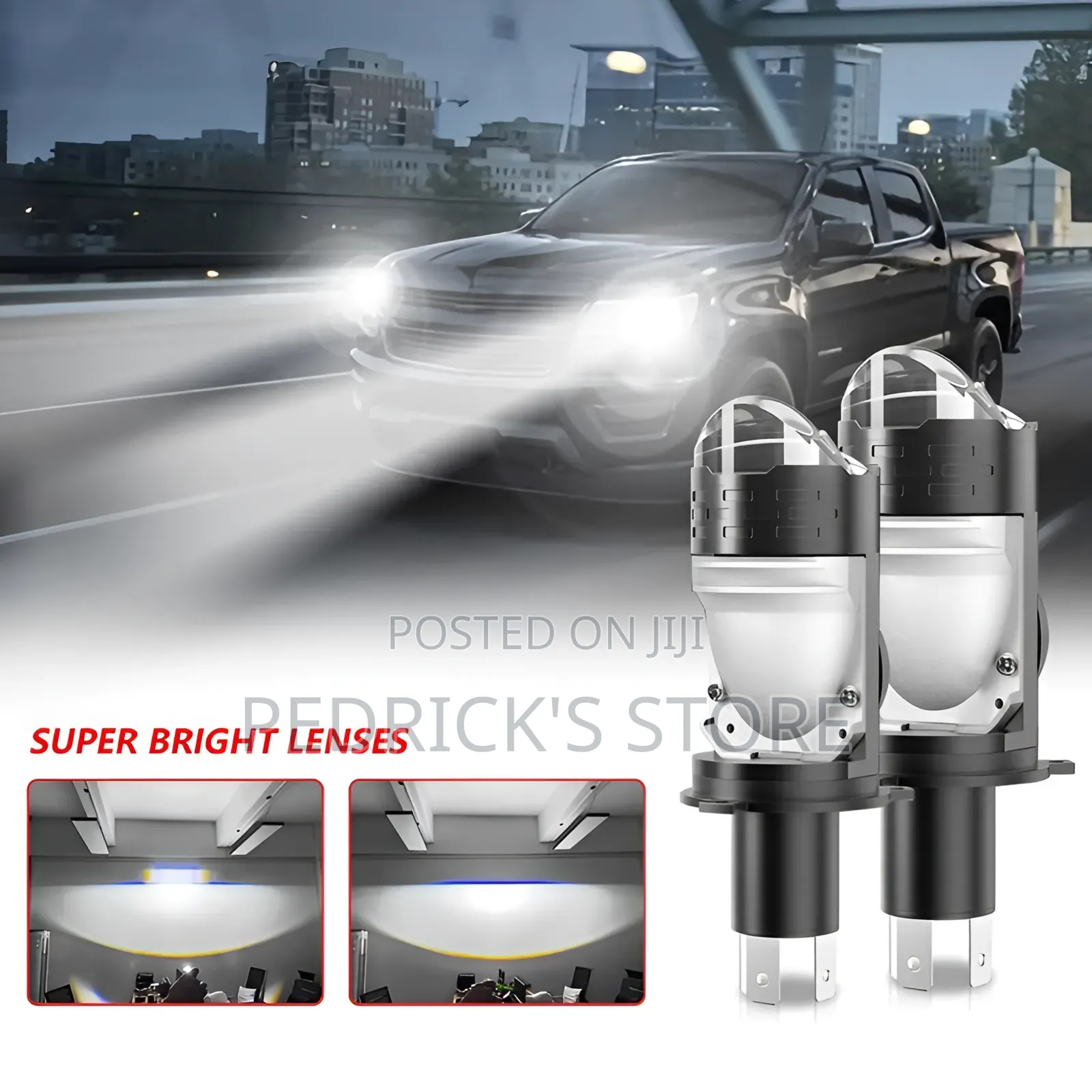 Super Bright H4 LED Projector Headlight – 80,000 Lumens