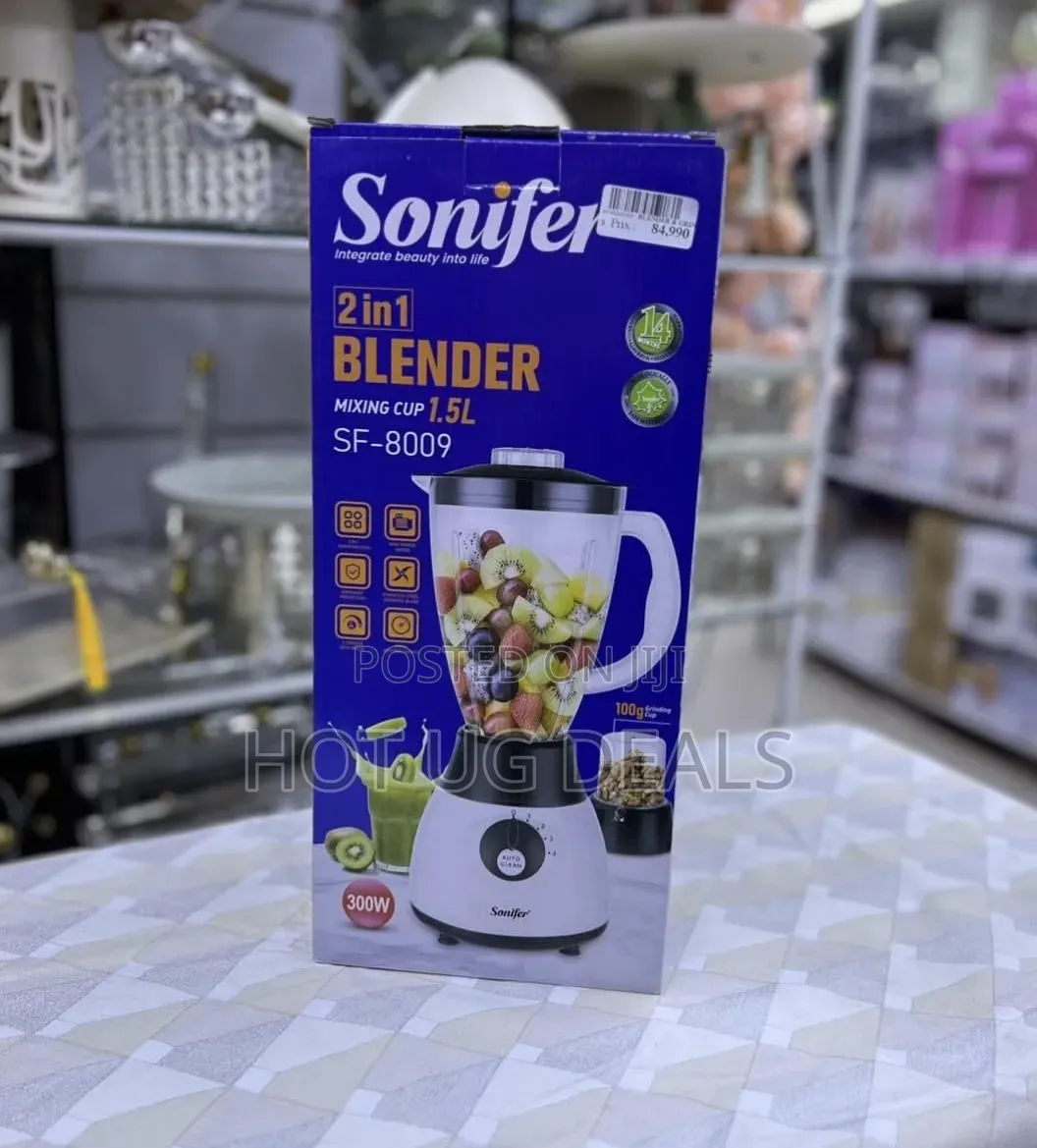 Sonifer SF-8009 2-in-1 Electric Blender & Grinder Set (1.5L, 300W)