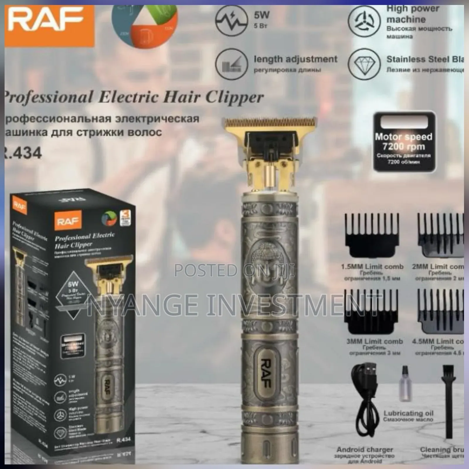 RAF R.434 Professional Electric Hair Clipper, a Cordless Grooming Tool