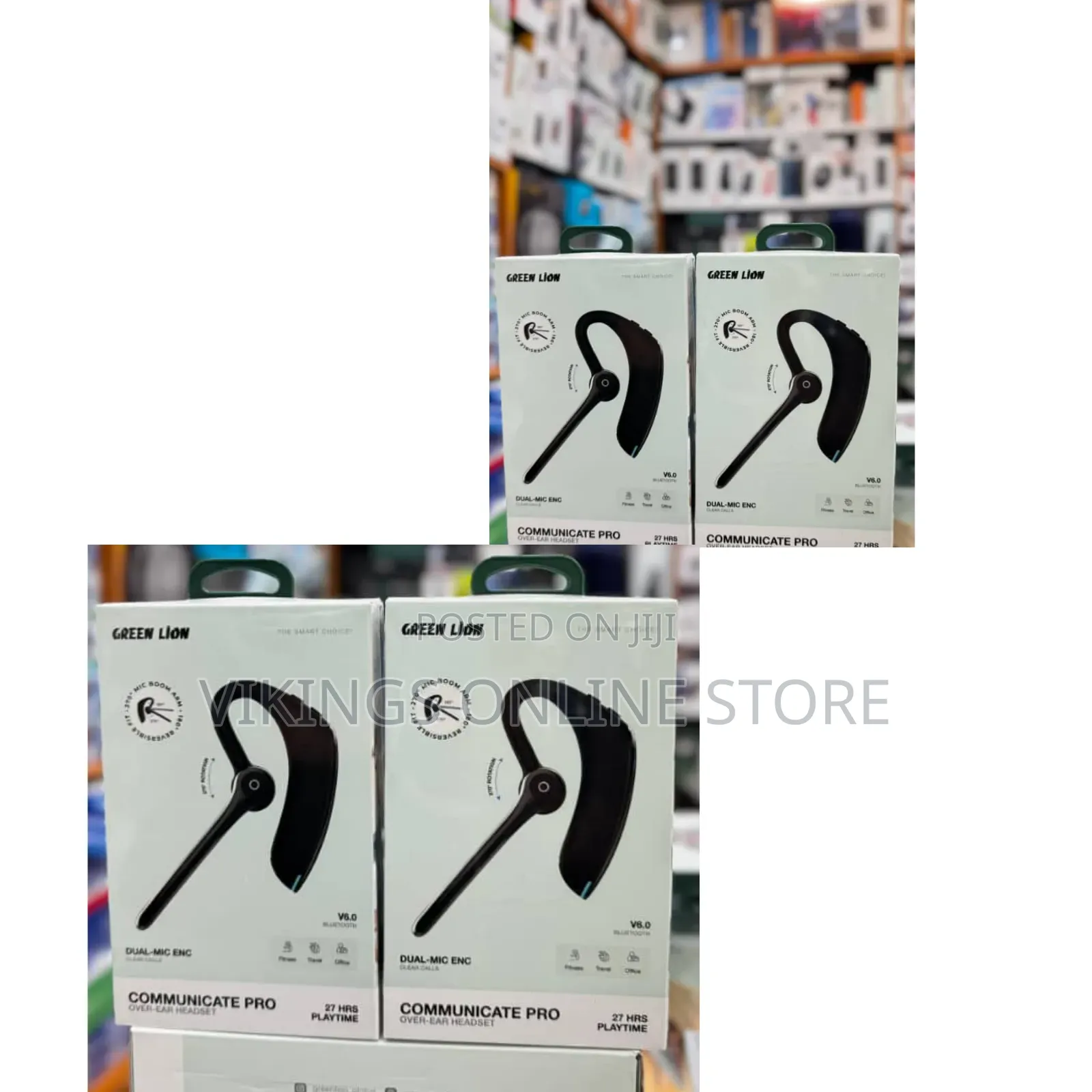 Over-Ear Headset, a Wireless Single-Earpiece Bluetooth Headset