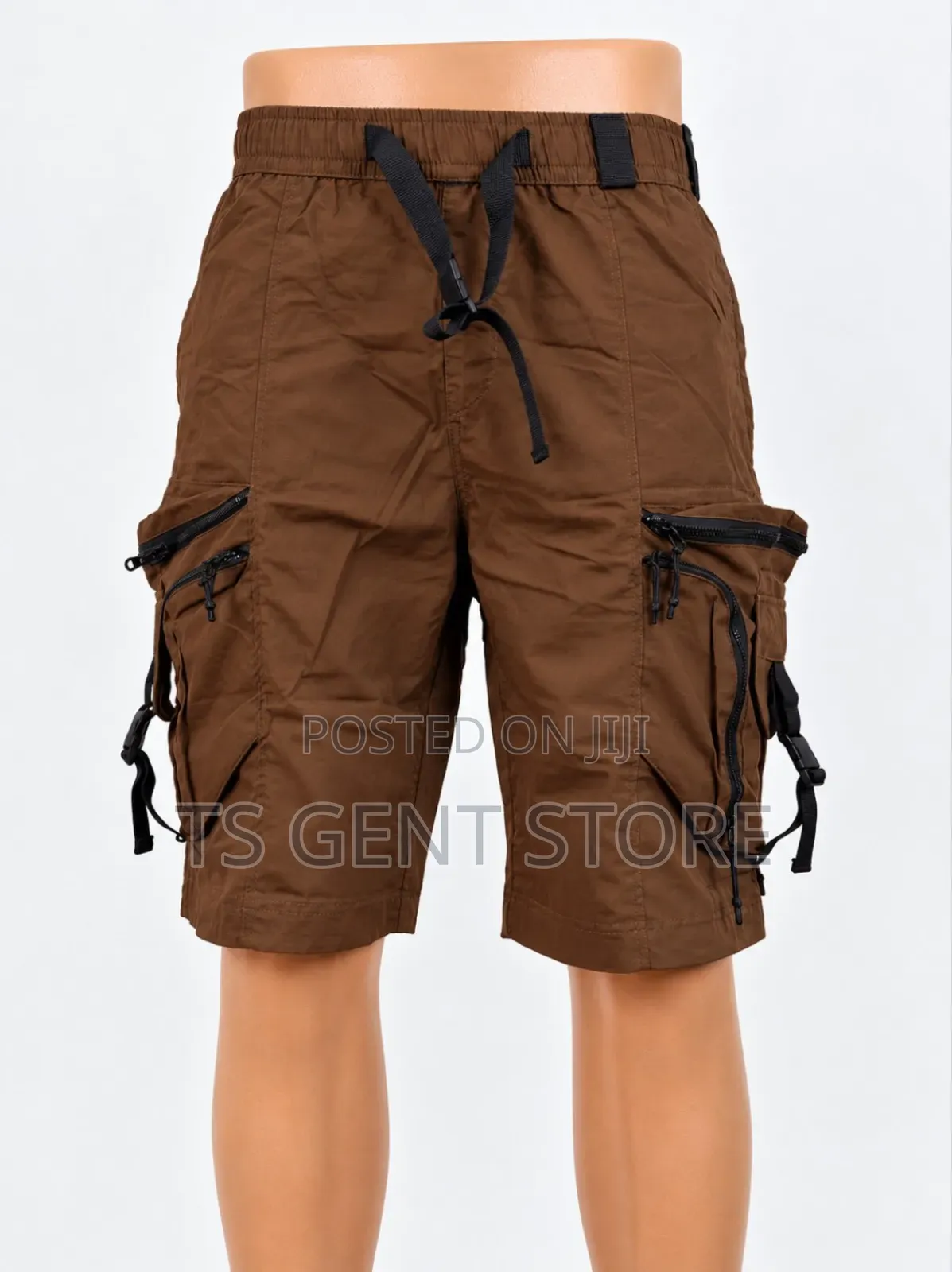 Men's Cargo , Durable Stylish Multiple Pocket Shorts in Brown Colour.