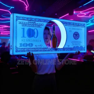 Rechargeable USD 100 Dollar Bill VIP Champagne Bottle Display