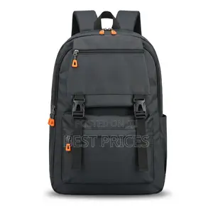 Black Backpack with Orange Zip Pulls