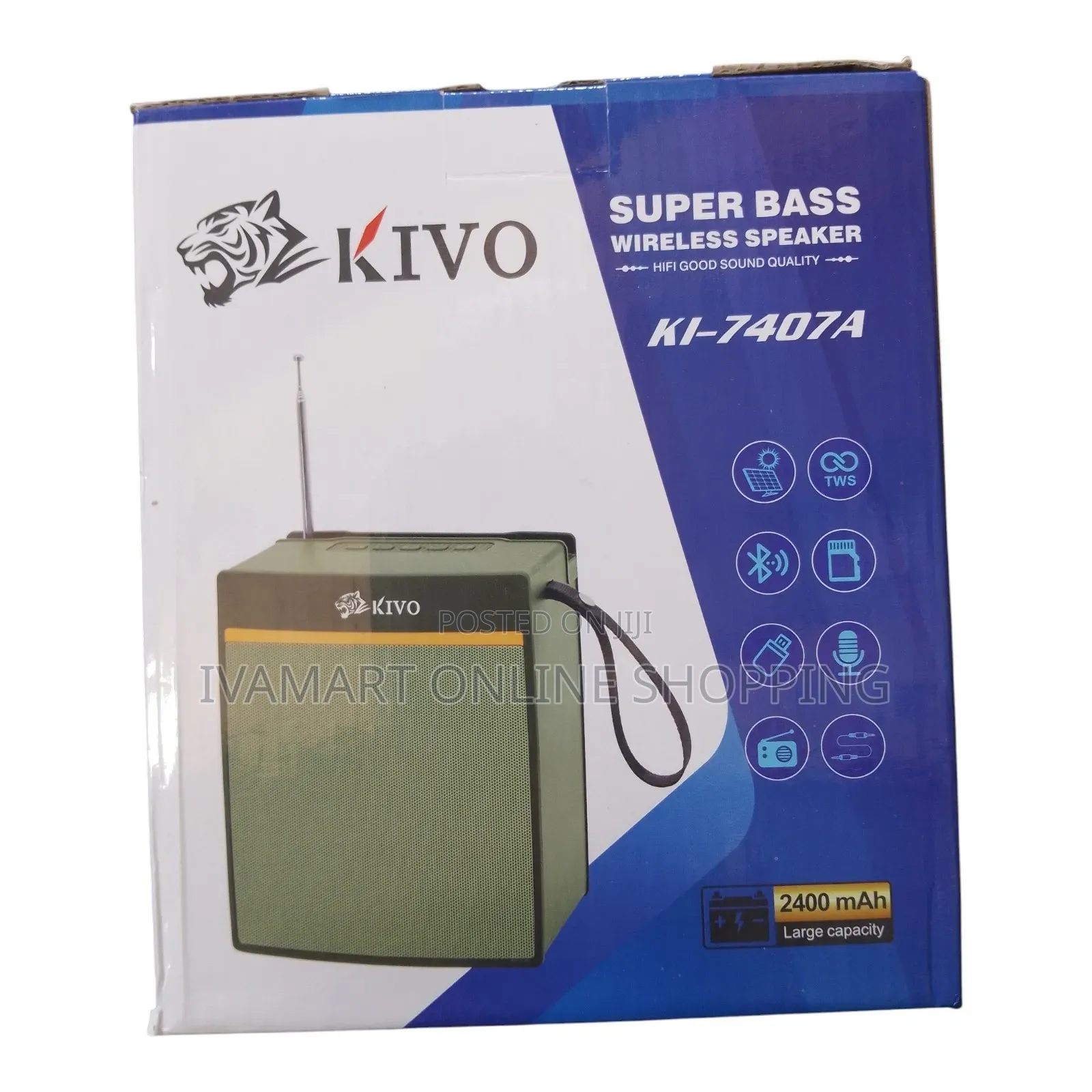 KIVO KI-7407A Super Bass Wireless Bluetooth Speaker – Lasting Battery