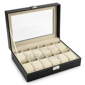 12-Slot Watch Storage Box with Clear Lid
