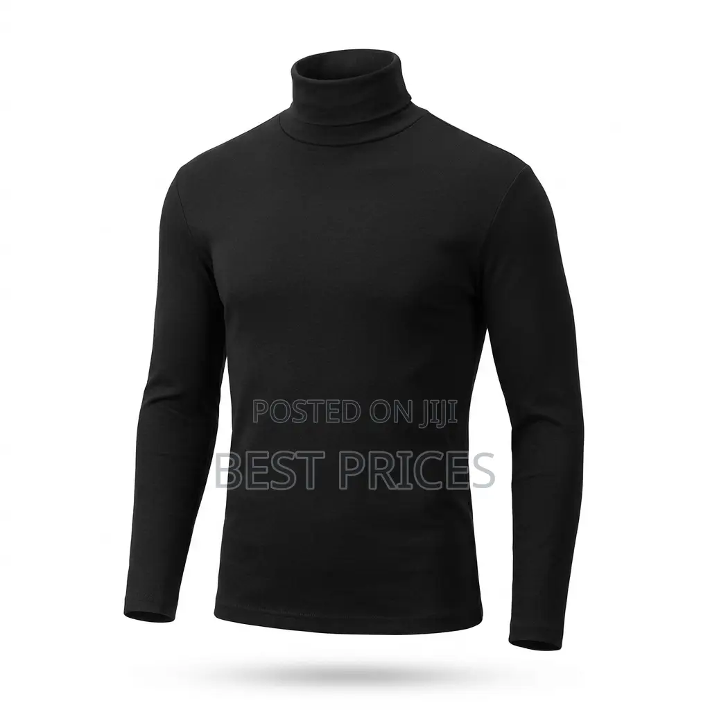 Black Long-Sleeve Turtleneck Top