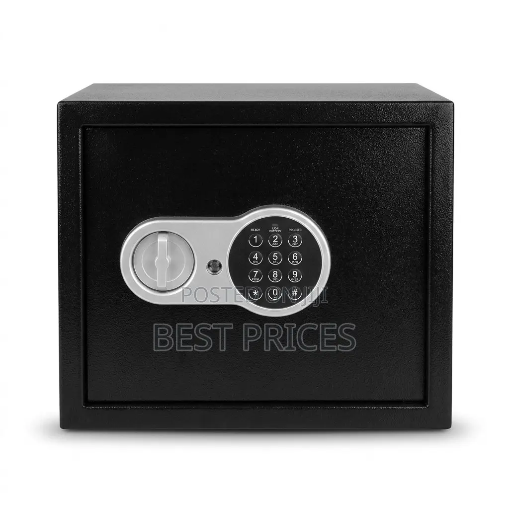 Black Digital Safe with Round Keypad and Silver Knob