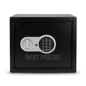 Black Digital Safe with Round Keypad and Silver Knob