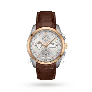 Classic Brown-Strap Three-Subdial Watch