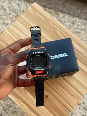 Black and Orange Digital Sports-Style Watch