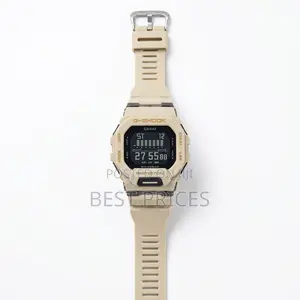 Cream and Gold-Tone Digital Sports-Style Watch