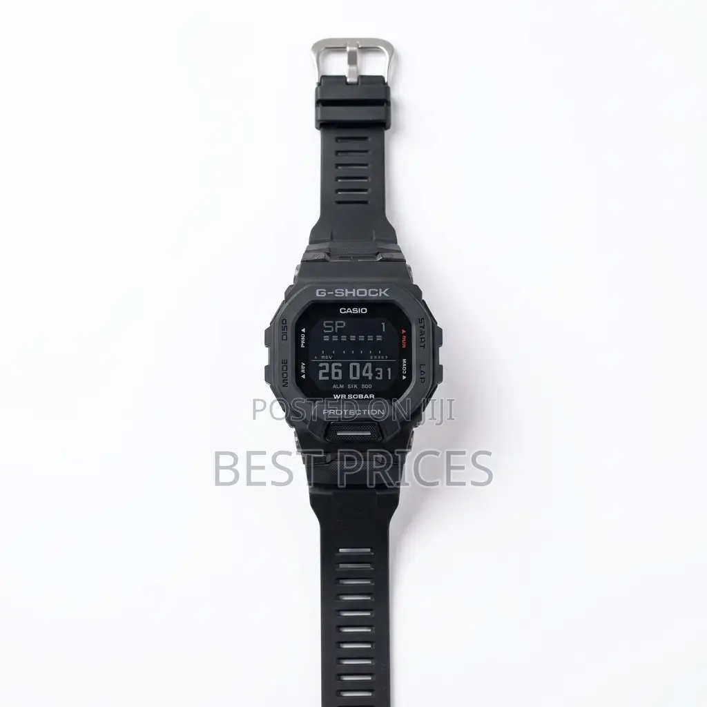 All-Black Digital Sports-Style Watch