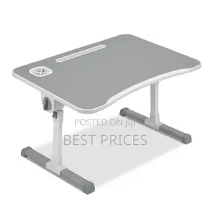 Adjustable Overbed Laptop Table, Grey & White